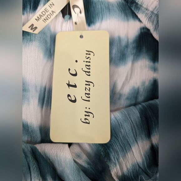 Tie-dye Lightweight Teal White Shorts Etc. by Lazy Daisy Women's size Medium - Picture 6 of 6